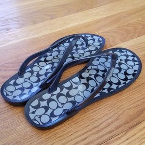 Black Coach flip flops